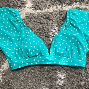 Teal Polka Dot Bikini Top